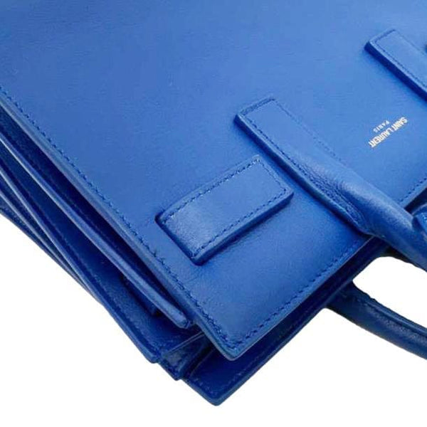 YVES SAINT LAURENT Sac de Jour Nano Leather Satchel Bag Blue
