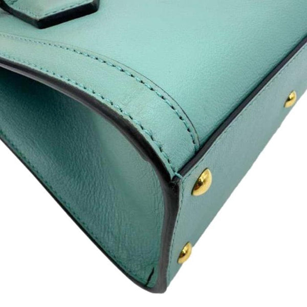 GUCCI Diana Bamboo Mini Leather Tote Bag Green 655661