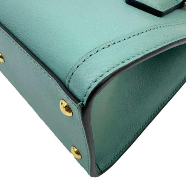 GUCCI Diana Bamboo Mini Leather Tote Bag Green 655661