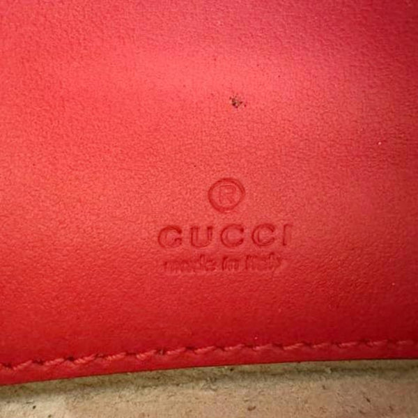 GUCCI GG Marmont Half Moon Mini Leather Shoulder Bag Red 699514