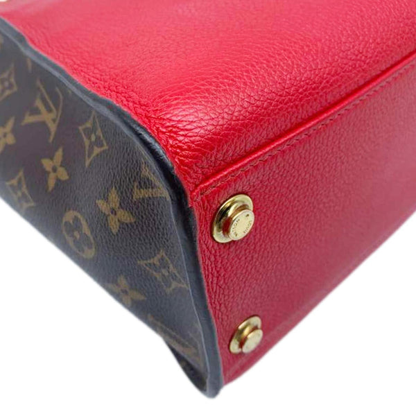 LOUIS VUITTON On My Side MM Leather Monogram Canvas Shoulder Bag Red