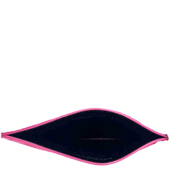 YVES SAINT LAURENT Cassandre Monogram Grain De Poudre Leather Card Holder Pink