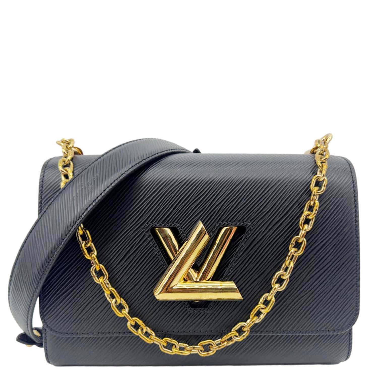LOUIS VUITTON Twist MM Epi Leather Chain Shoulder Bag Black