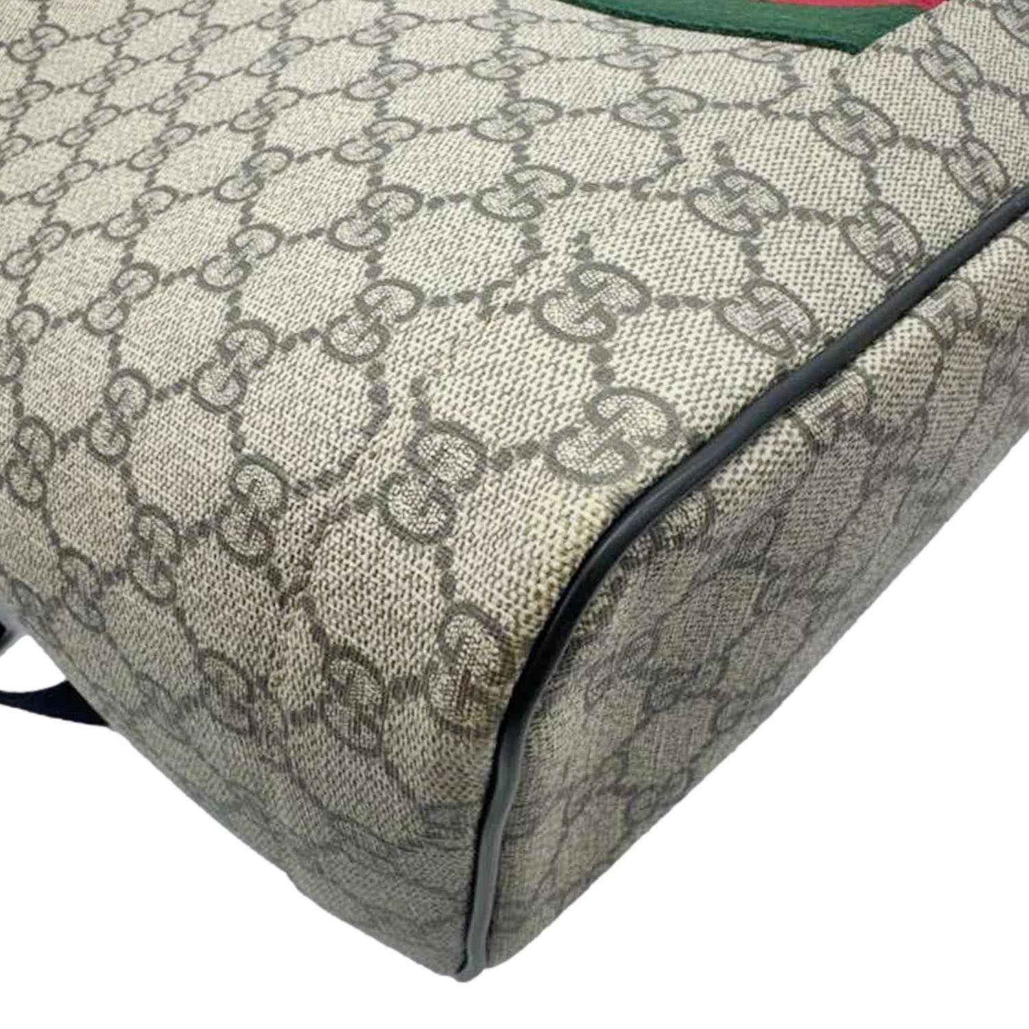 GUCCI Web GG Supreme Canvas Backpack Beige 443805 display picture 3