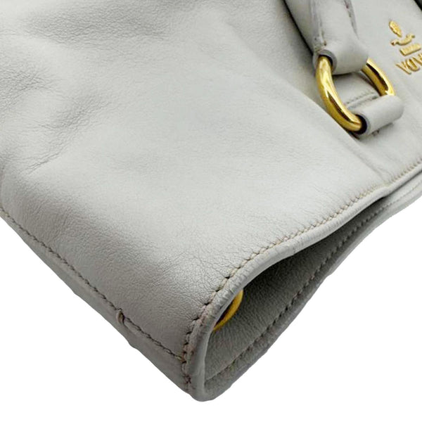 PRADA Vitello Daino Leather Shopping Tote Bag Beige