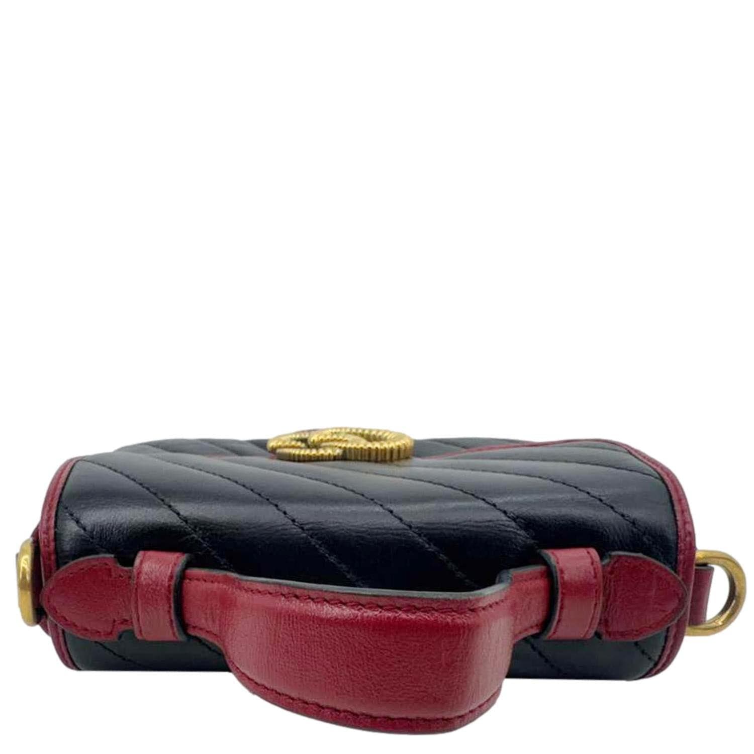 Gucci GG Marmont Mini Top Handle Black Crossbody Bag