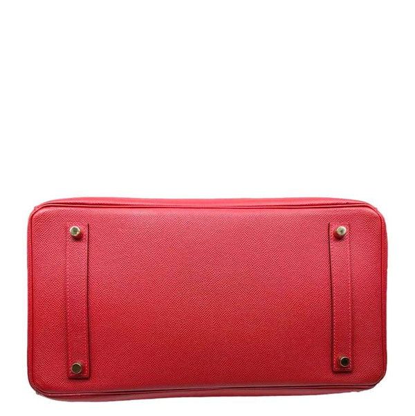 HERMES Birkin 35 Togo Leather Tote Bag Red