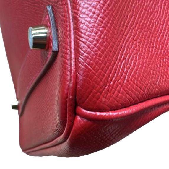 HERMES Birkin 35 Togo Leather Tote Bag Red