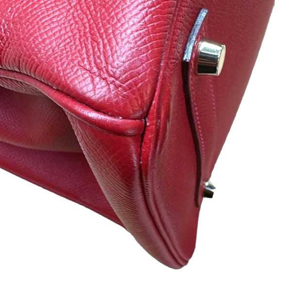 HERMES Birkin 35 Togo Leather Tote Bag Red