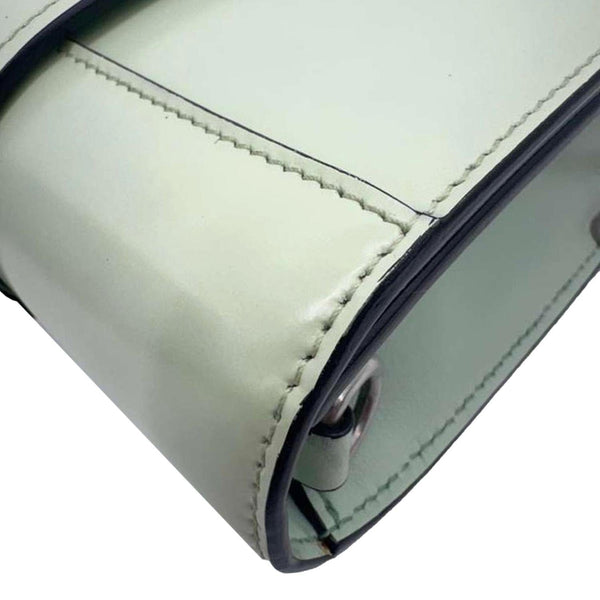 PRADA Cahier Spazzolato Soft Calfskin Leather Crossbody Bag Light Green Matte
