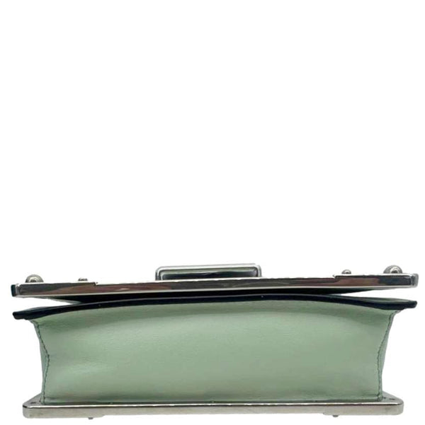 PRADA Cahier Spazzolato Soft Calfskin Leather Crossbody Bag Light Green Matte