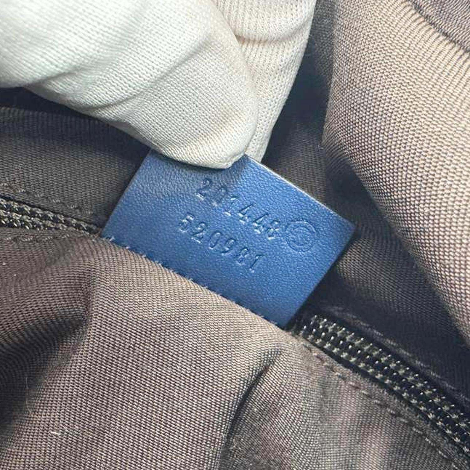 GUCCI Hilary Diamante Leather Messenger Bag Blue 201448