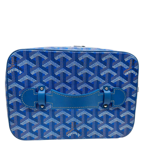 GOYARD Muse Vanity Case Monogram Chevron Canvas Shoulder Bag Blue