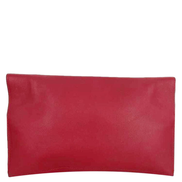 HERMES Pliplat Swift Leather Clutch Red