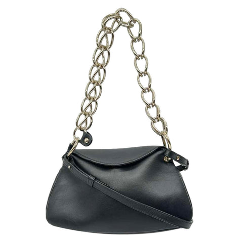 CHLOE Juana Leather Chain Shoulder Bag Black