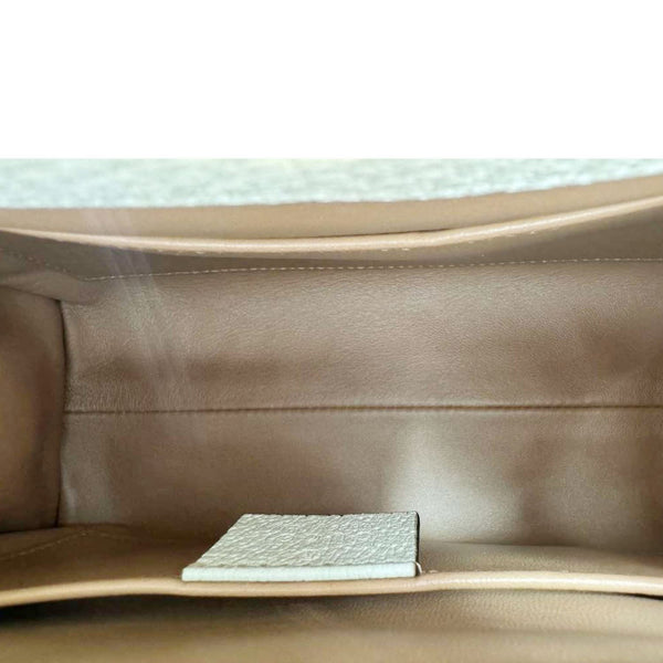 GUCCI Padlock Small GG Supreme Berry Canvas Tote Beige 498156