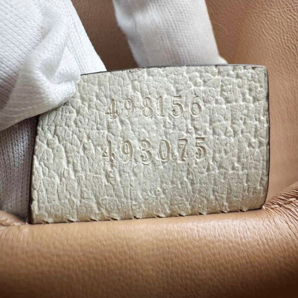 GUCCI Padlock Small GG Supreme Berry Canvas Tote Beige 498156