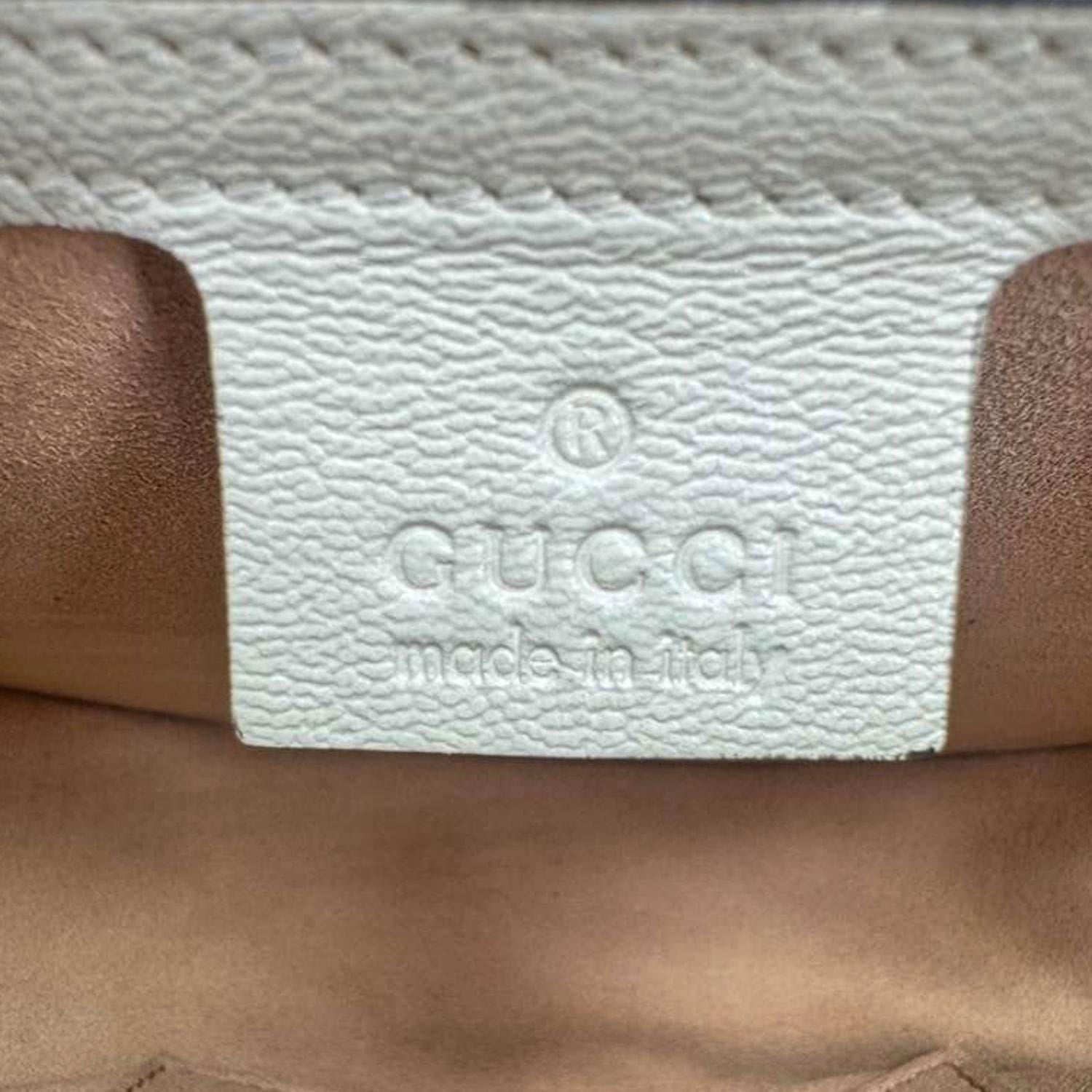 GUCCI Padlock Saddle Small GG Supreme Canvas Shoulder Bag Beige 644524