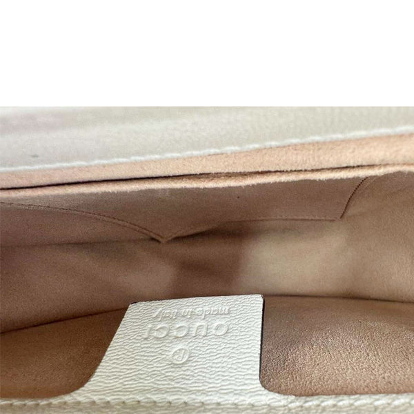 GUCCI Padlock Saddle Small GG Supreme Canvas Shoulder Bag Beige 644524