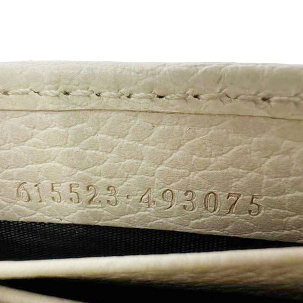 GUCCI GG Interlocking Leather Wallet On Chain Crossbody Bag Off White 615523