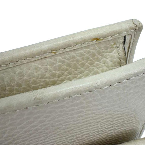 GUCCI GG Interlocking Leather Wallet On Chain Crossbody Bag Off White 615523