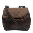 PRADA Raso Tassel Satin Crossbody Bag Brown
