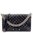 CHANEL Boy Flap Medium Plexiglass Patent Leather Crossbody Bag Black 20481641