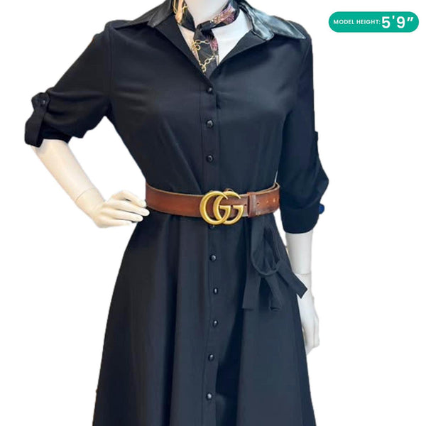 GUCCI GG Buckle Marmont Leather Belt Size 70.30 Brown 409416