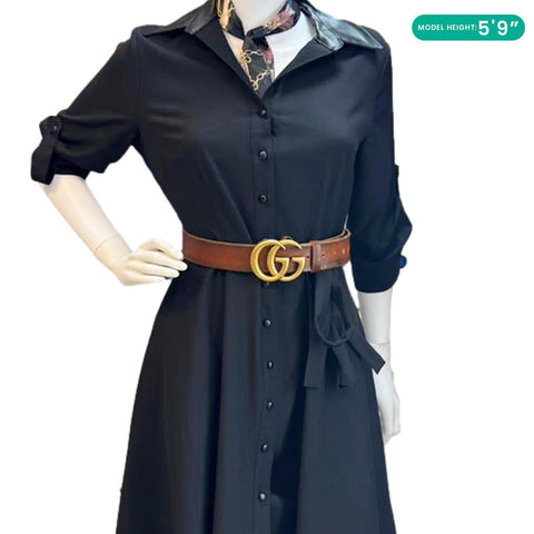 GUCCI GG Buckle Marmont Leather Belt Size 70.30 Brown 409416