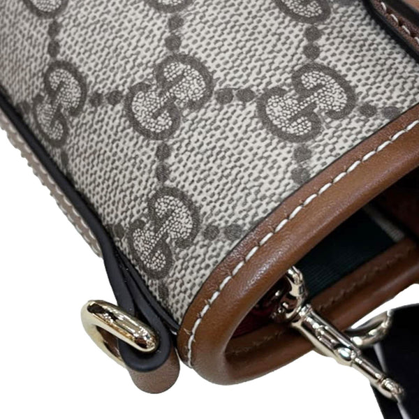 GUCCI Emblem Mini GG Monogram Canvas Tote Bag Beige 855491