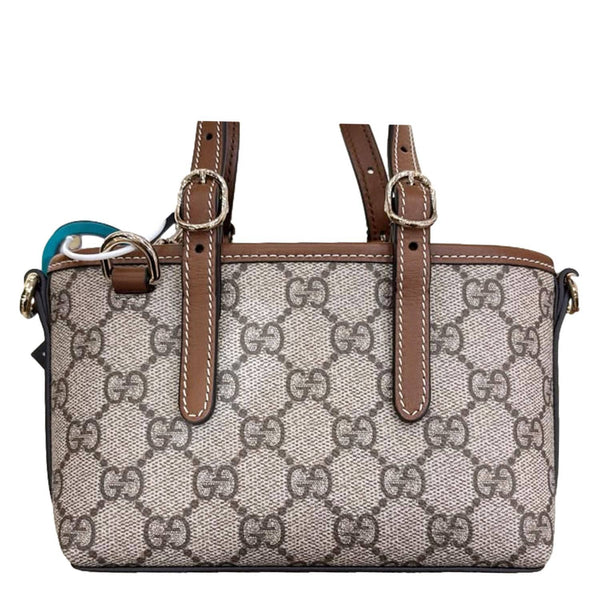 GUCCI Emblem Mini GG Monogram Canvas Tote Bag Beige 855491