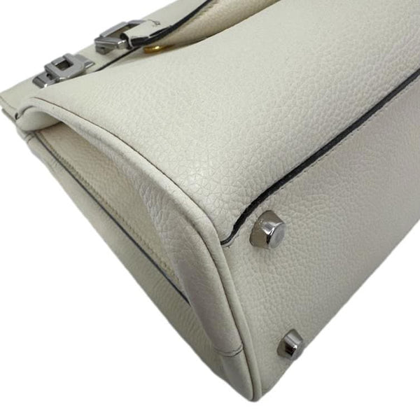 GUCCI Zumi Small Leather Top Handle Satchel Bag Off White 569712