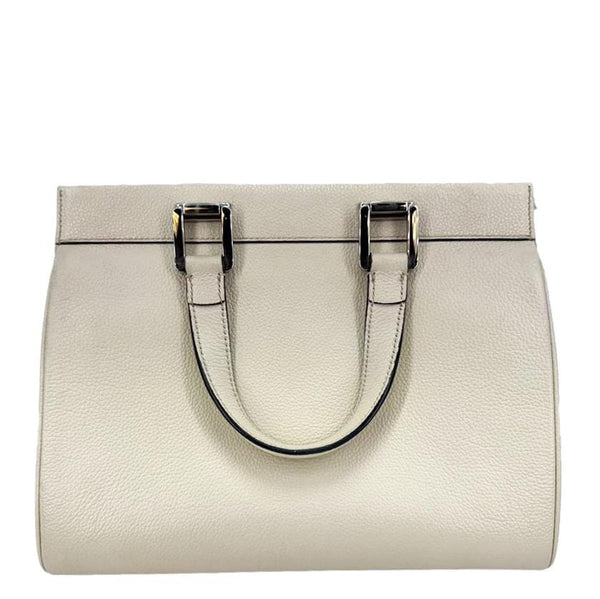 GUCCI Zumi Small Leather Top Handle Satchel Bag Off White 569712