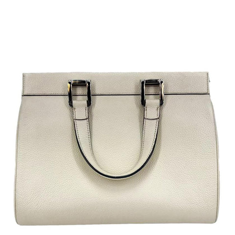GUCCI Zumi Small Leather Top Handle Satchel Bag Off White 569712