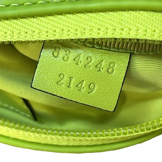 GUCCI Edge Cylinder Mini GG Matte Rubber Fabric Shoulder Bag Green 834248