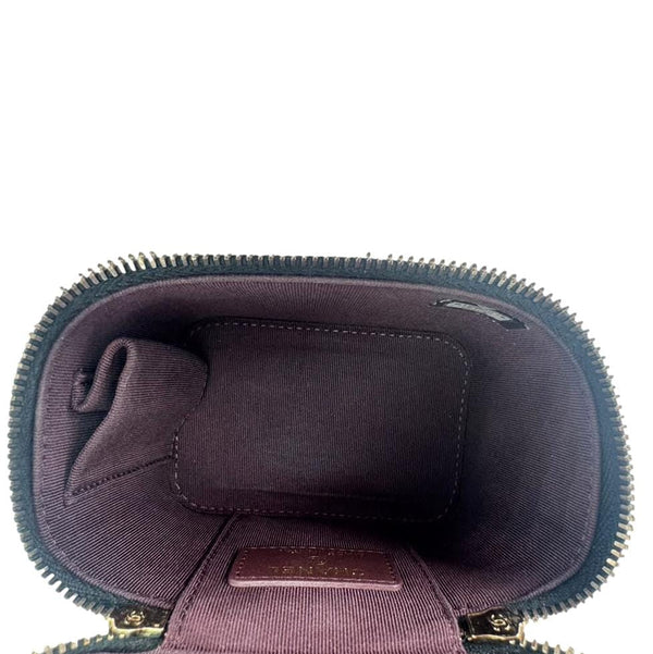 CHANEL Vanity Case Mini Quilted Caviar Leather Chain Crossbody Bag Black