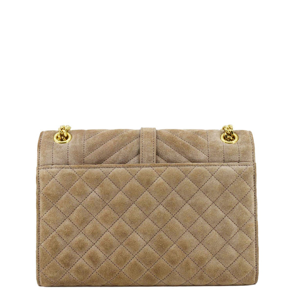 YVES SAINT LAURENT Matelasse Suede Medium Envelope  Beige Bag back look