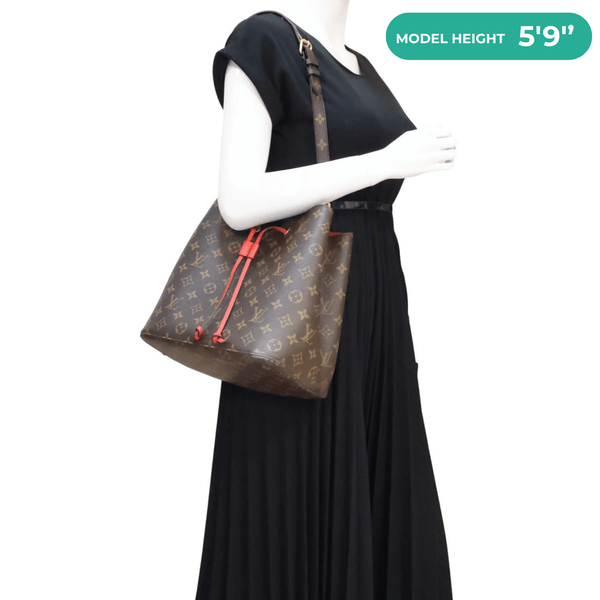 LOUIS VUITTON Neonoe MM Monogram Canvas Shoulder Bag Red