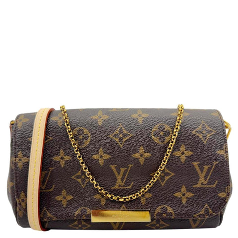 LOUIS VUITTON Favorite MM Monogram Canvas Shoulder Bag Brown