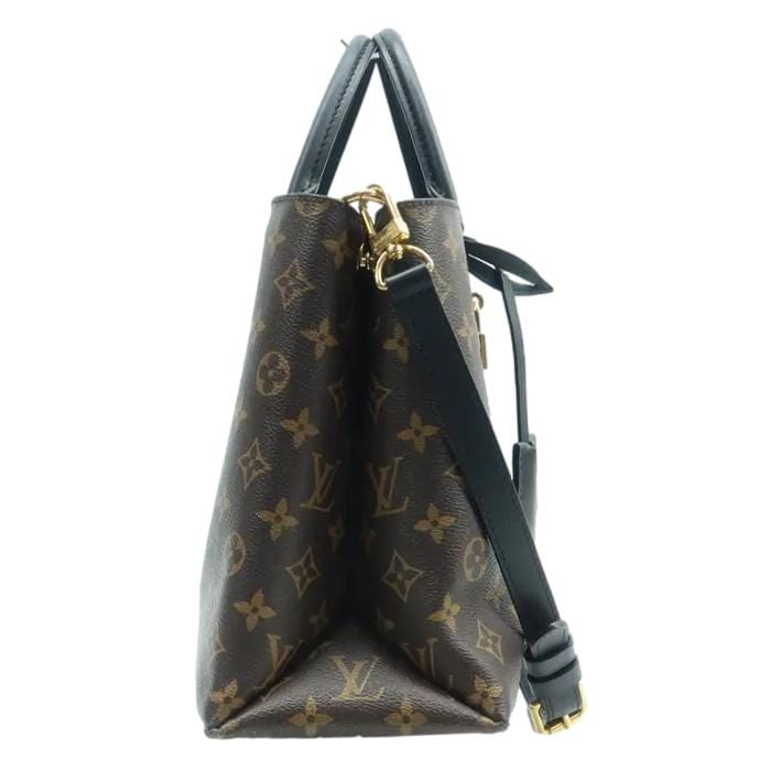 LOUIS VUITTON Flower Zipped Monogram Canvas Tote Bag Brown