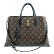LOUIS VUITTON Flower Zipped Monogram Canvas Tote Bag Brown