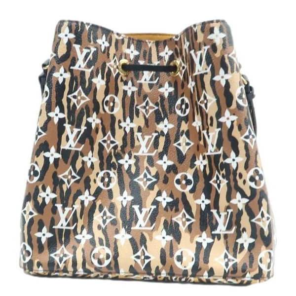 LOUIS VUITTON Neonoe Limited Edition Jungle Giant Canvas Shoulder Bucket Bag Caramel