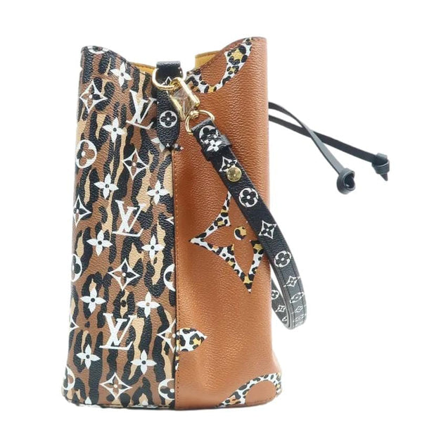 LOUIS VUITTON Neonoe Limited Edition Jungle Giant Canvas Shoulder Bucket Bag Caramel