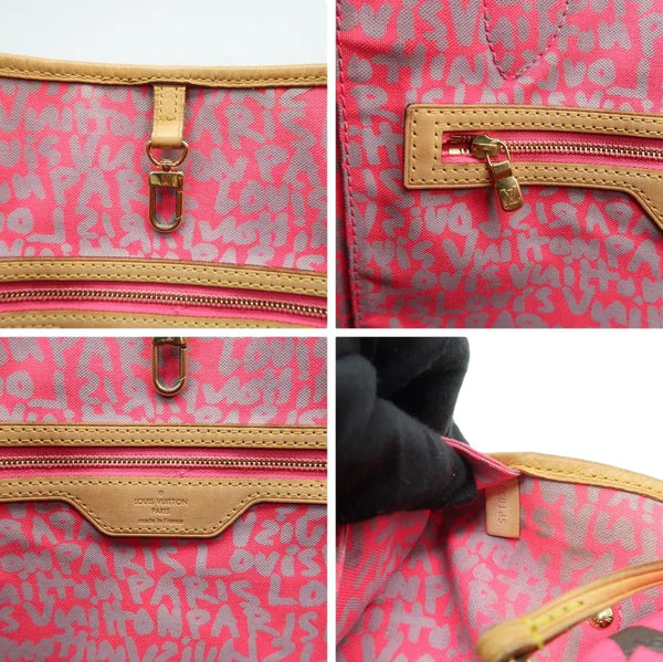 LOUIS VUITTON Neverfull GM Monogram Graffiti Tote Bag Pink