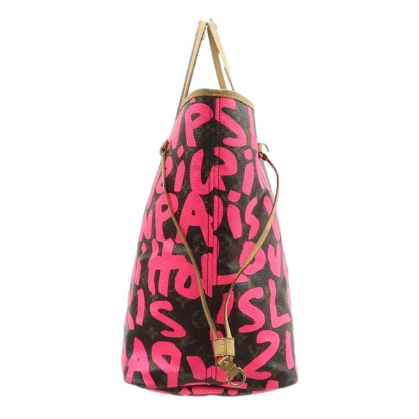 LOUIS VUITTON Neverfull GM Monogram Graffiti Tote Bag Pink