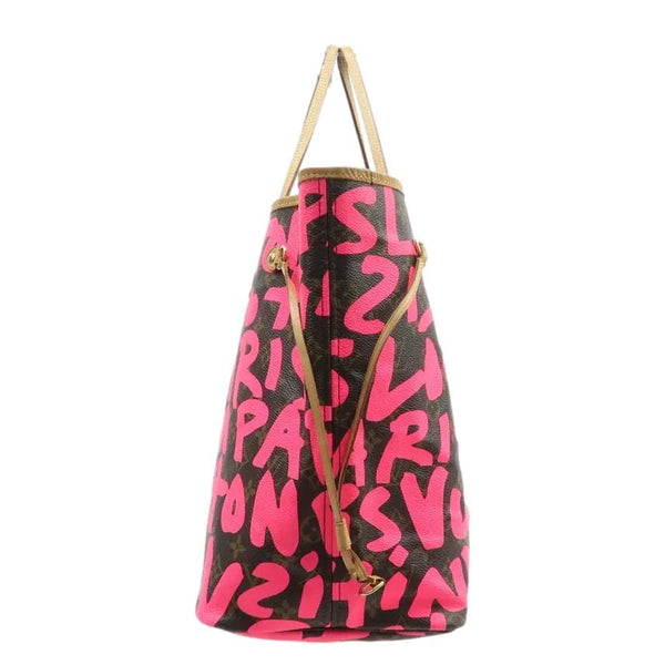 LOUIS VUITTON Neverfull GM Monogram Graffiti Tote Bag Pink