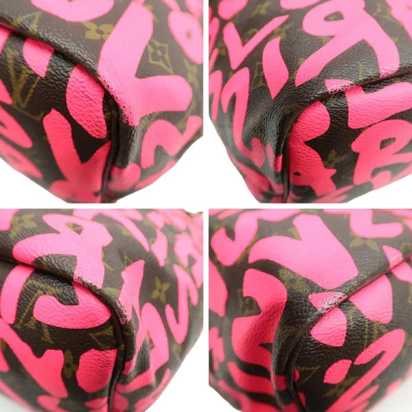 LOUIS VUITTON Neverfull GM Monogram Graffiti Tote Bag Pink