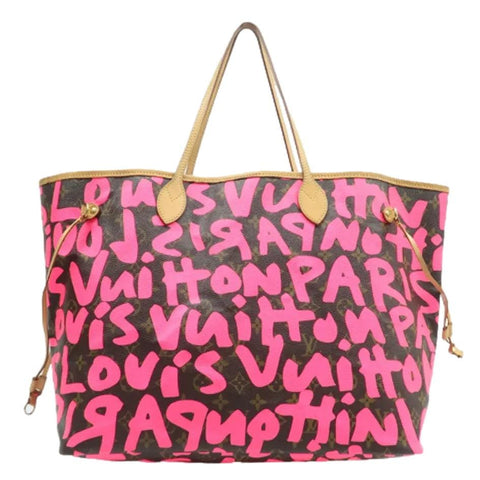 LOUIS VUITTON Neverfull GM Monogram Graffiti Tote Bag Pink