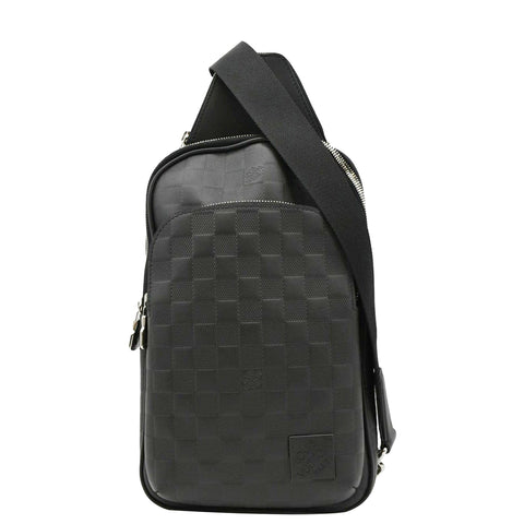 LOUIS VUITTON Avenue Sling Damier Infini Leather Backpack Bag Black