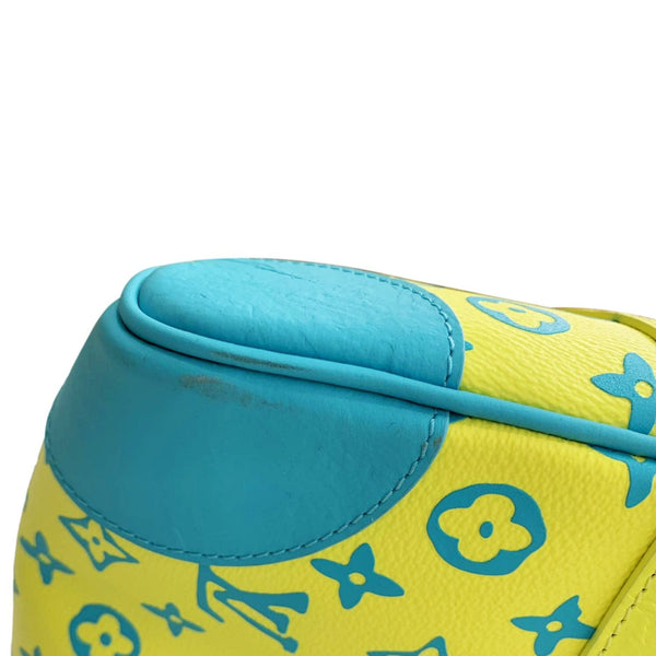 LOUIS VUITTON Playground Keepall 50 Bandouliere Monogram Canvas Travel Bag Neon Yellow